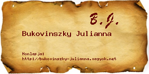 Bukovinszky Julianna névjegykártya